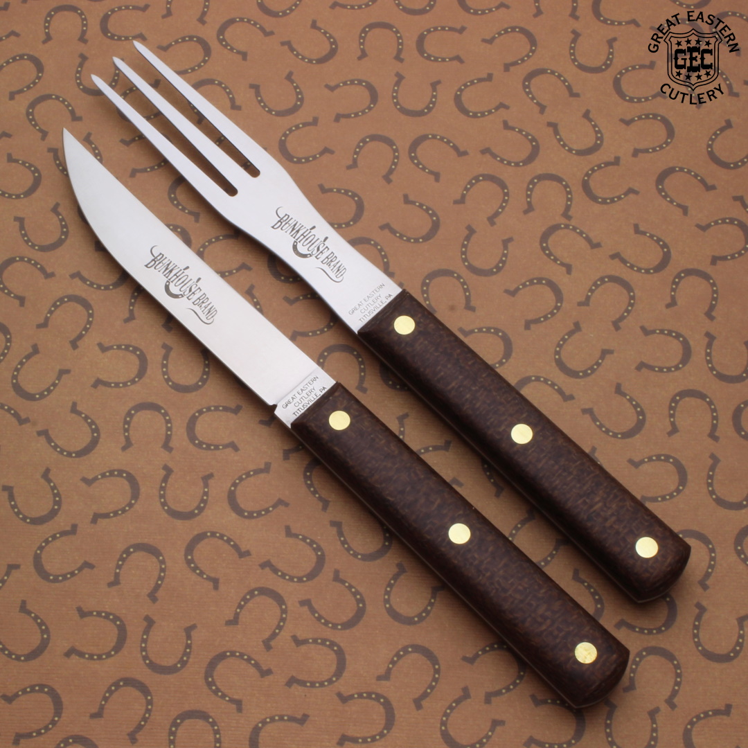 Rustic Burlap Fork & Steak Knife Set